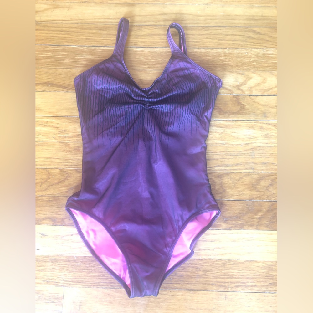 So Danca Dance Leotard - Pink with Black Detail and Black Mesh Overlay